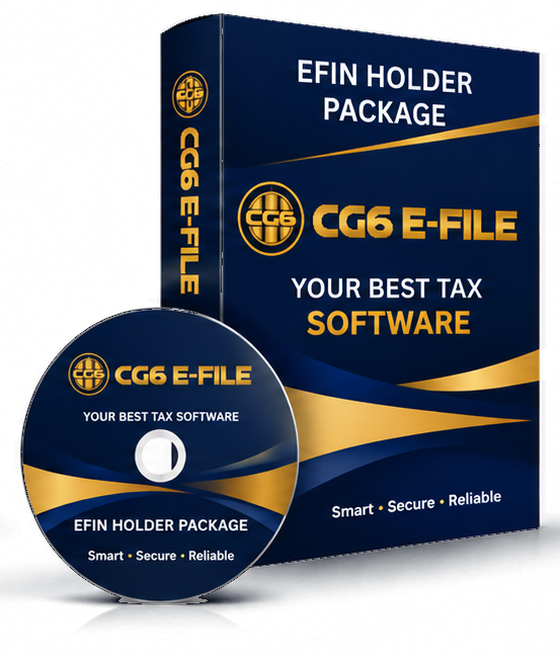 CG6 E-File EFIN Holder Package box and disc